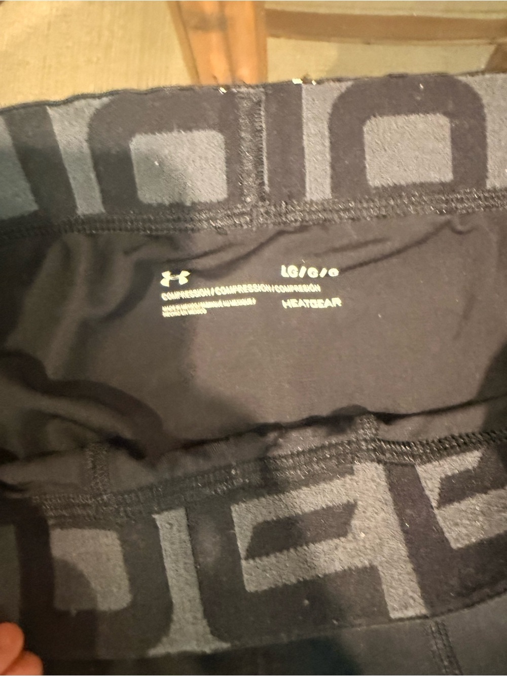 Under Armour Black Compression Shorts with Gray Logo Waistband